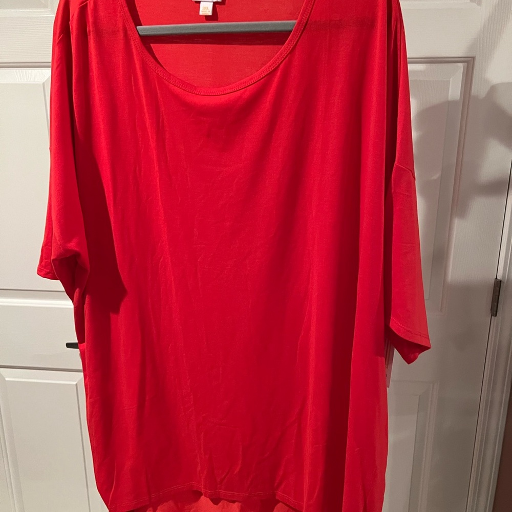 LuLaRoe Red Irma Tunic 3X NWT
